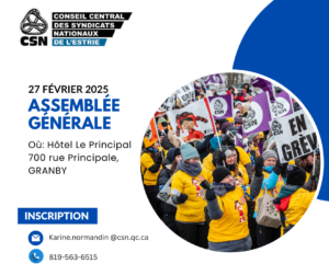 Assemblée générale du CCSNE: 27 février 2025 à Granby